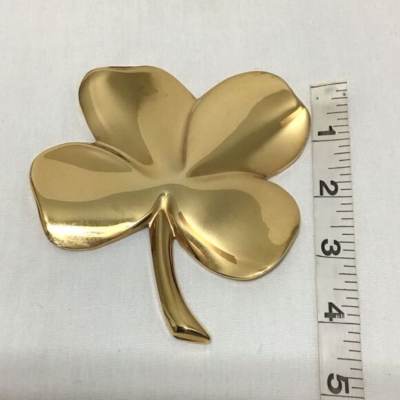 Gerity Four Leaf Clover Paperweight 24K Gold Plate Signed Vintage - Picture 7 of 7